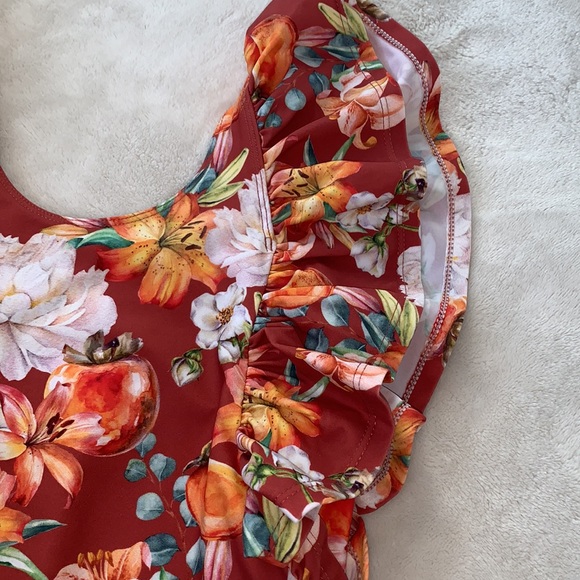 NWT Posh Peanut Paulina Floral Flutter Swimsuit 12-18M - Picture 3 of 9